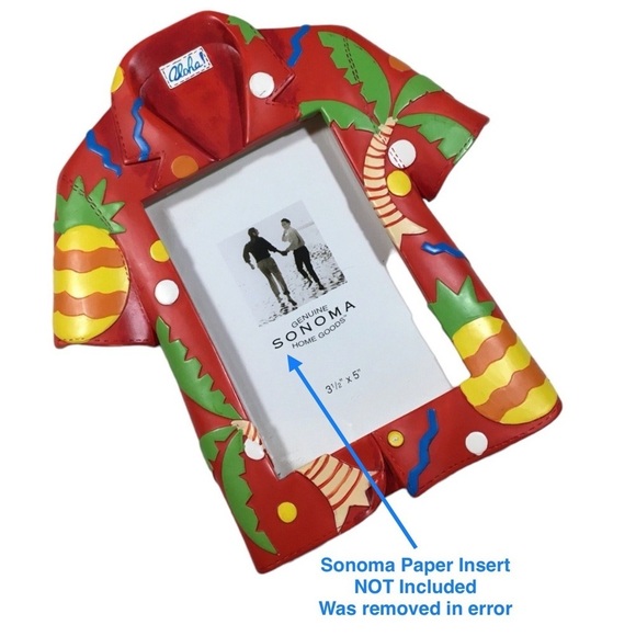 Hawaiian Shirt Photo Picture Frame Portrait Orientation For 3 1/2" X 5" Photo - Picture 15 of 15
